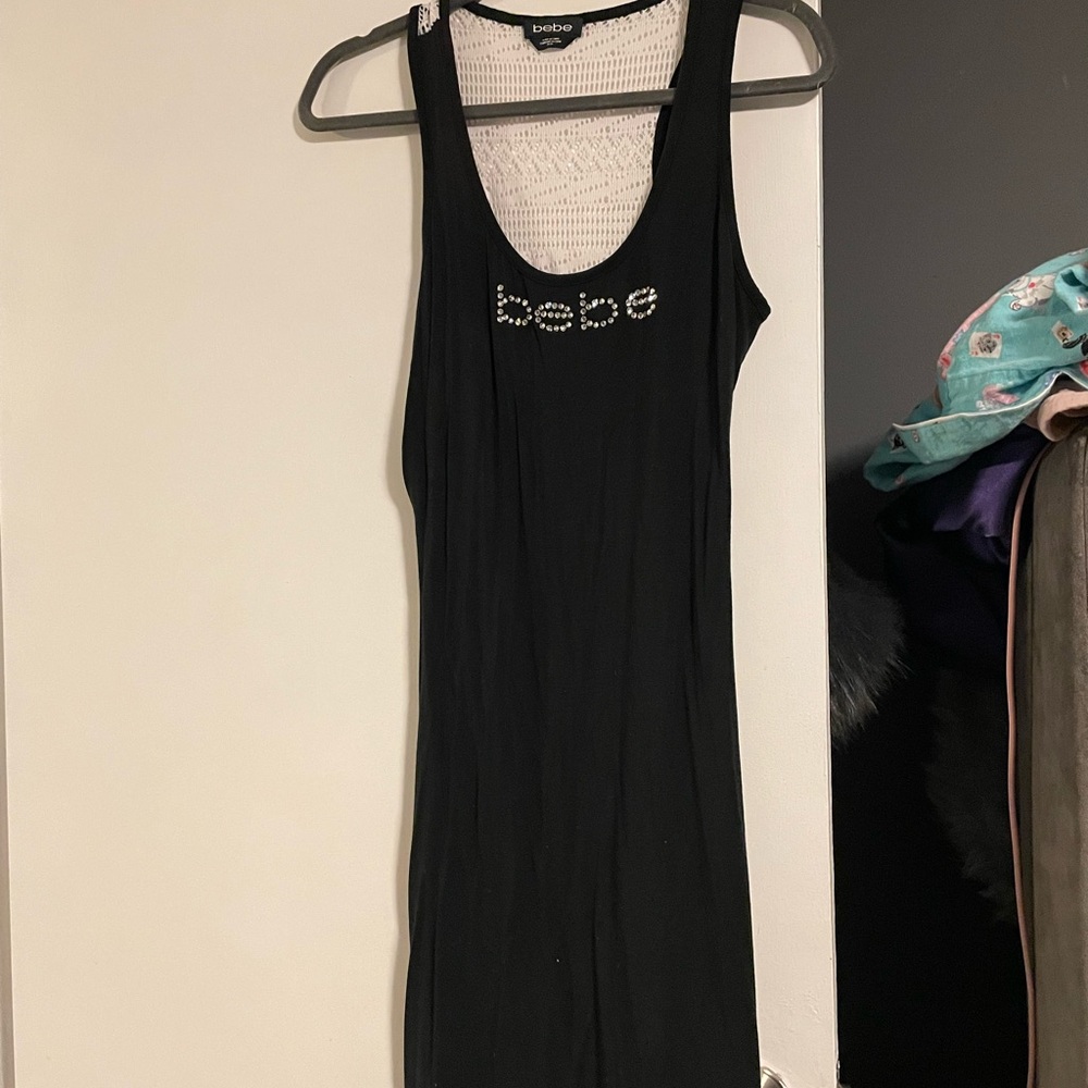 Bebe Black and White Textured Top